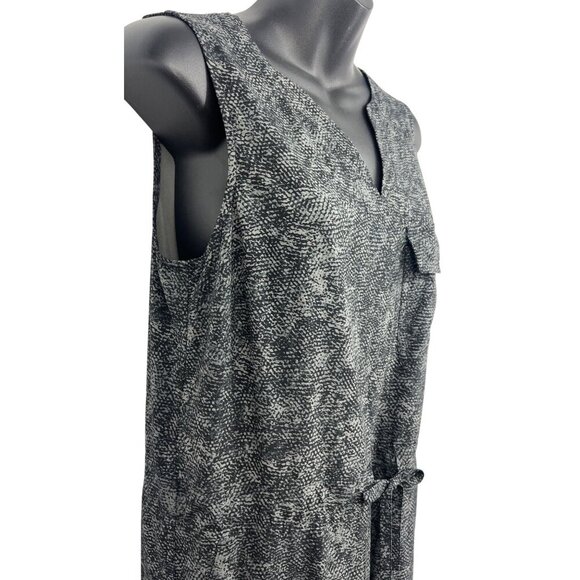 Athleta Womens Size Small Sleeveless V-Neck Jumpsuit Drawstring Black Gray EUC - Picture 3 of 12